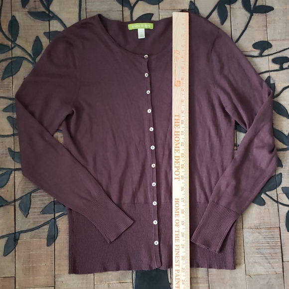 Sigrid Olsen Light weight Brown Button up cardigan - Picture 6 of 8